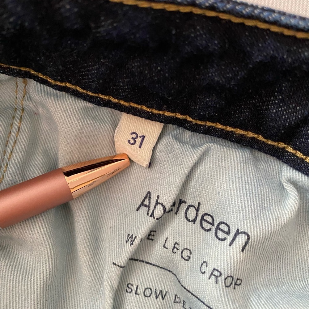 SOLD Oliver Logan Jeans Aberdeen Wide Leg Crop Dark Wash Jeans size 31 - Picture 8 of 14